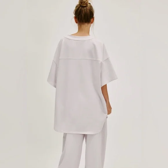 NWT Free People Intimately S Don’t Wait Up Sleep Tee in Gray Lilac Combo New $60 - Picture 2 of 5